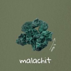 Malachit surový kúsky