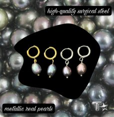 Metalické perly náušnice extra